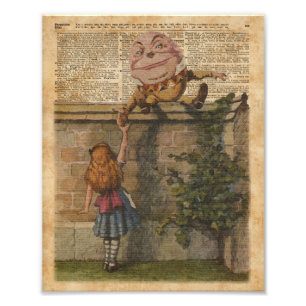 Impression Photo Illustration du livre Vintage Humpty Dumpty & Alic
