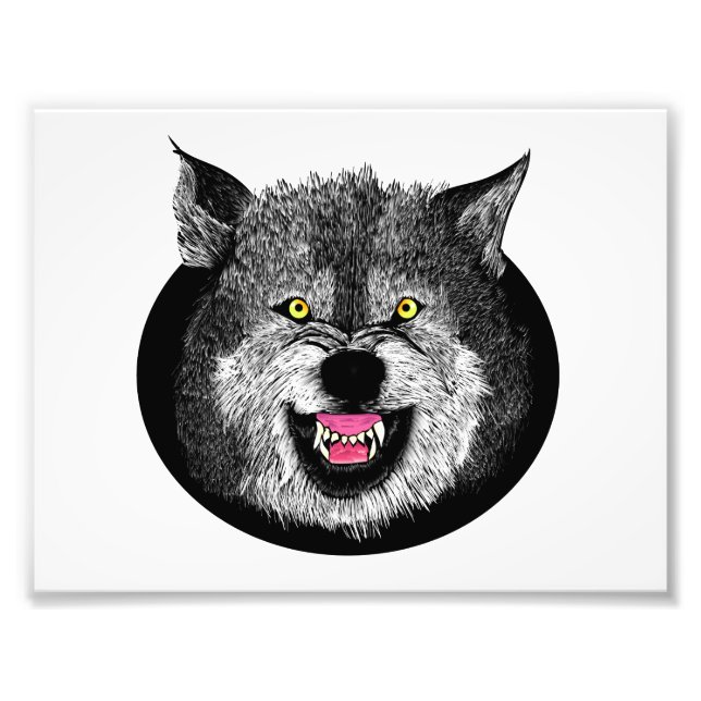 Impression Photo Illustration du visage du loup en colère (Devant)