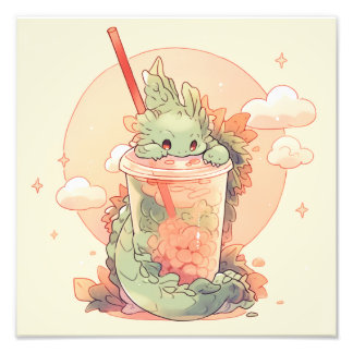 Impression Photo Illustration d'un dragon mignon