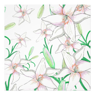Impression Photo Illustration White Lilies