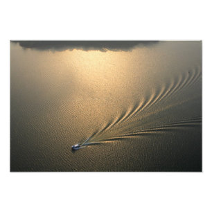 Impression Photo image aérienne d'un bateau dans le lac Gatun Panam