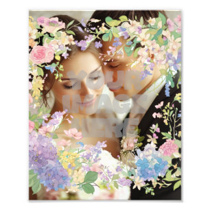 Impression Photo Image personnalisée de la bordure Mariage florale