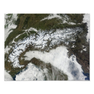 Impression Photo Image satellite de la gamme de montagne d'Alpes