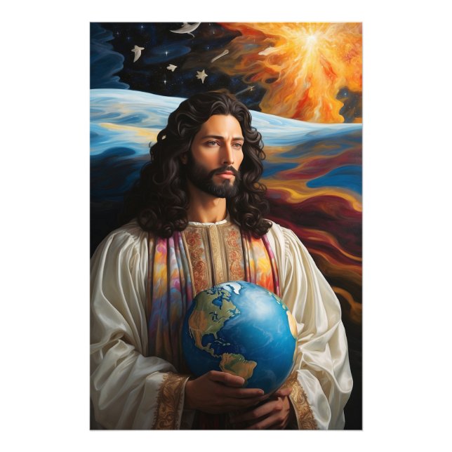Impression Photo *~* Imaginaire Jésus AP50 Terre Universe (Devant)