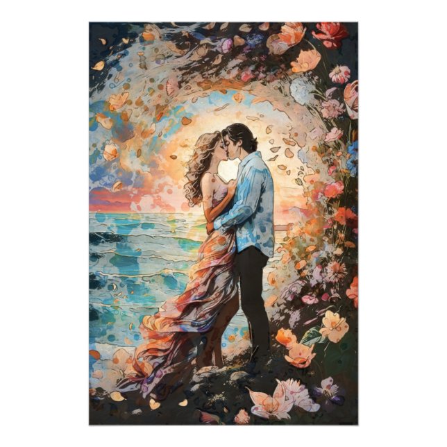 Impression Photo *~* Imaginaire Océan Couple Romantique AP51 Hai-t (Devant)