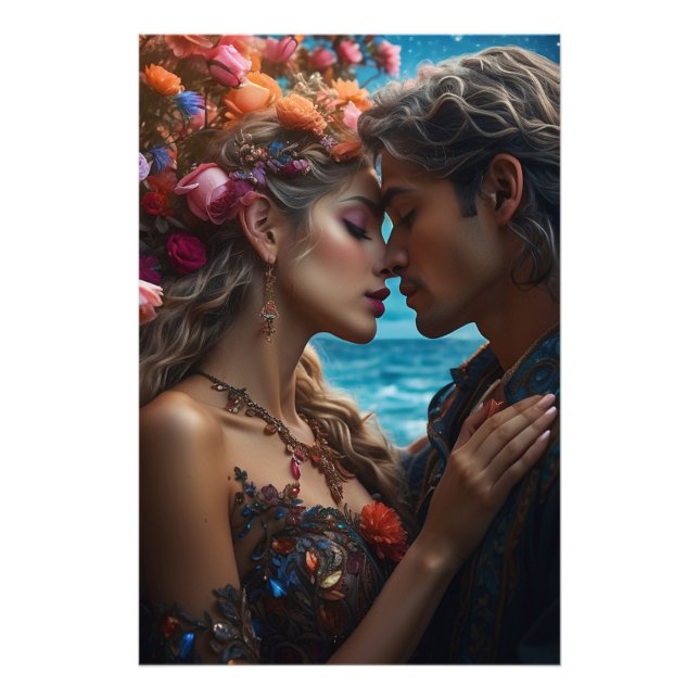 Impression Photo *~* Imaginaire Romance AP51 Couple Fleur (Devant)