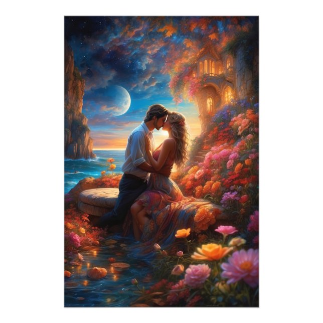 Impression Photo *~* Imaginaire Romance AP51 Couple Moon (Devant)
