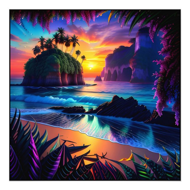 Impression Photo Imaginaire Tropical Beach Trois (Devant)