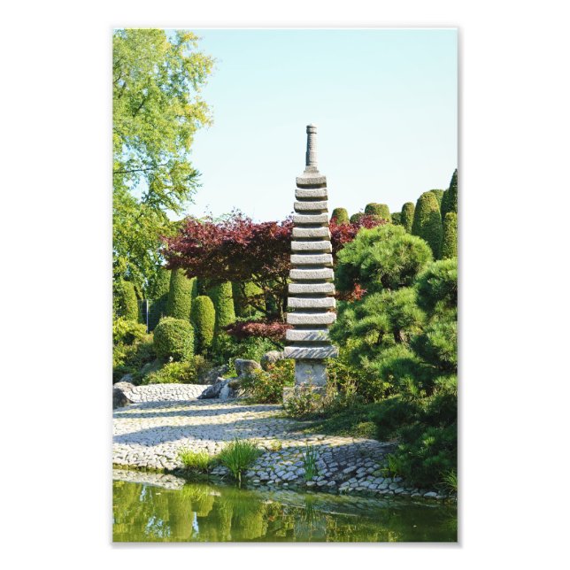 Impression Photo Imprimé de jardin japonais (Devant)
