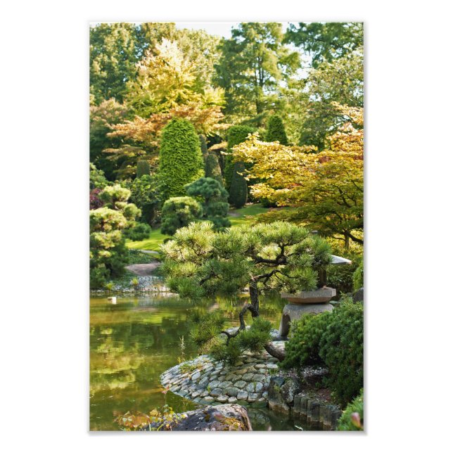 Impression Photo Imprimé de jardin japonais (Devant)