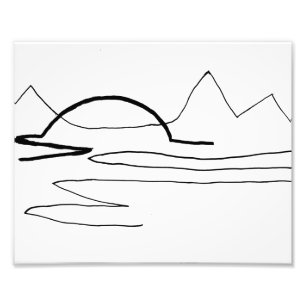 Impression Photo Imprimer le dessin de ligne de montagne
