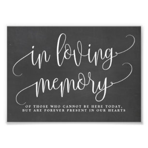 Impression Photo In Love Memory Sign Choisissez votre taille Chalkb