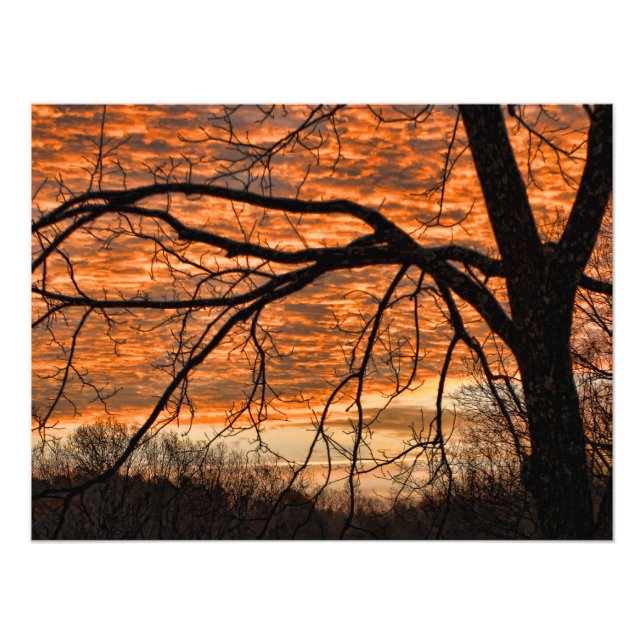 Impression Photo Incendie dans le ciel matinal d'hiver (Devant)