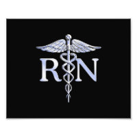 Infirmière inscrite RN Silver Caduceus en noir