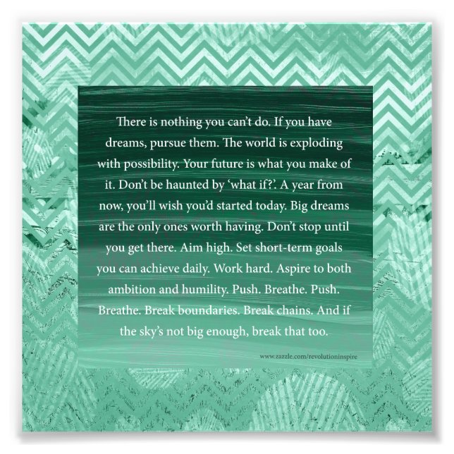 Impression Photo Inspiration Big Dreams Motivational Pep Talk (Devant)