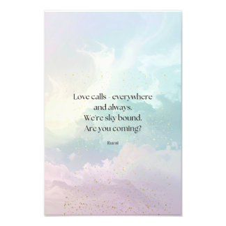 Impression Photo Inspirational Motivational Rumi Quote Pastel Cloud