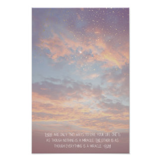 Impression Photo Inspirational Motivational Rumi Quote Stars Clouds