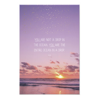 Impression Photo Inspirational Motivational Rumi Quote Sunset Sea