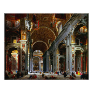 Impression Photo Intérieur de la basilique Saint-Pierre, Rome