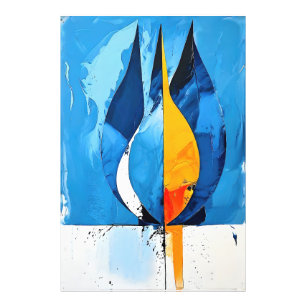 Impression Photo Intrigue de ligne de cobalt Abstraite