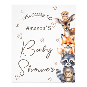 Impression Photo Invitation à une baby shower sur le thème des anim