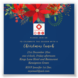 Impression Photo Invitation de Noël d'entreprise (AJOUTER LOGO) Poi
