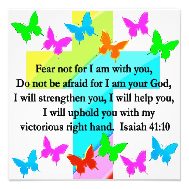IMPRESSION PHOTO ISAIAH RELIGIEUX 41:10 SCRIPTURE VERSE (Devant)
