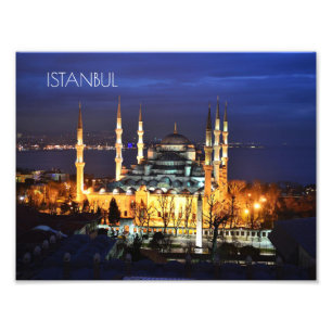Impression Photo Istanbul Mosquée Bleue Nuit Décor Premium Voyage