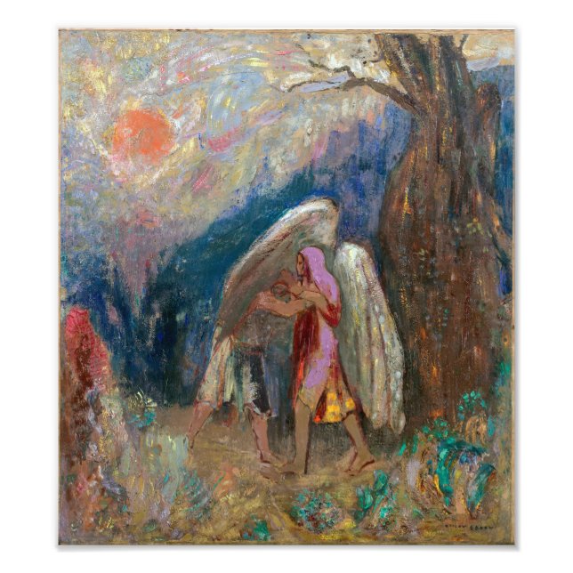 Impression Photo Jacob et l'ange | Odilon Redon | (Devant)