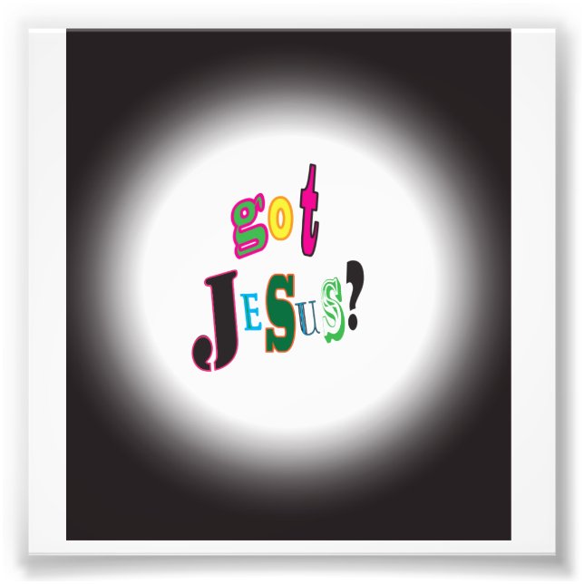 Impression Photo J'ai l'Abstrait de Jésus Black Oval (Devant)