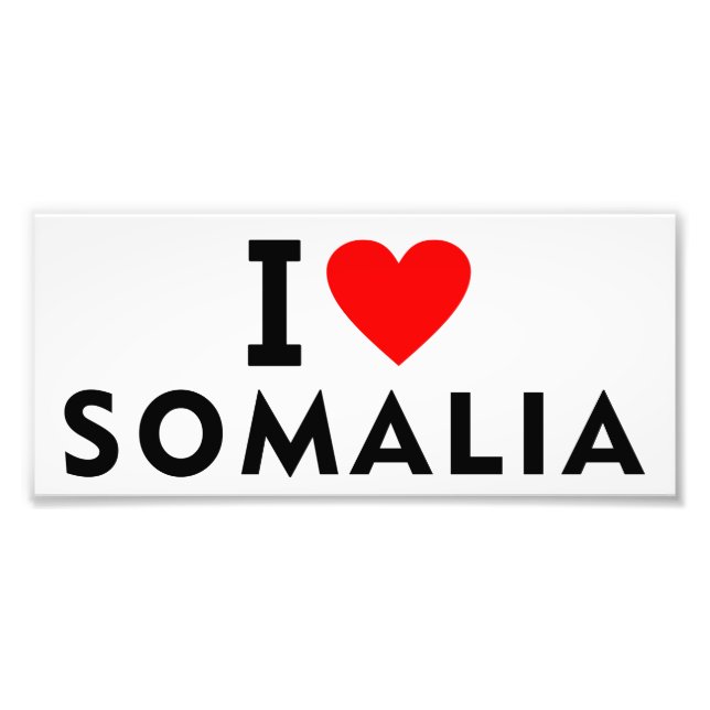 Impression Photo J'aime la Somalie pays comme voyage cardiaque tour (Devant)
