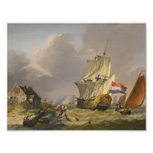 Impression Photo Jan van Os - Expédition Dans Une Tempête Au Large