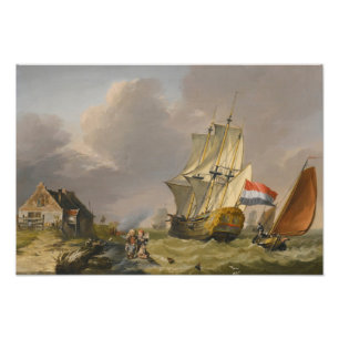 Impression Photo Jan van Os - Expédition Dans Une Tempête Au Large 