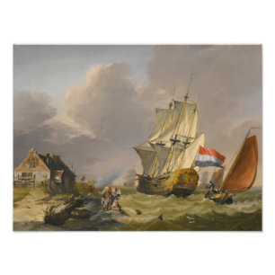 Impression Photo Jan van Os - Expédition Dans Une Tempête Au Large 
