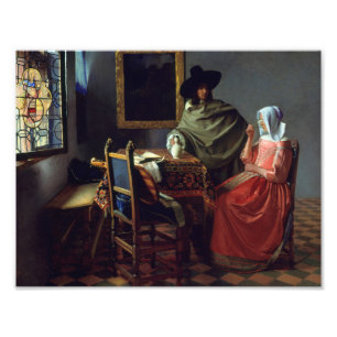 Impression Photo Jan Vermeer - Le verre de vin