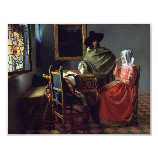 Impression Photo Jan Vermeer - Le verre de vin (Devant)