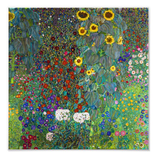 Impression Photo Jardin agricole avec tournesols | Gustav Klimt | (Devant)
