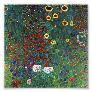 Impression Photo Jardin de la ferme Gustav Klimt avec tournesols