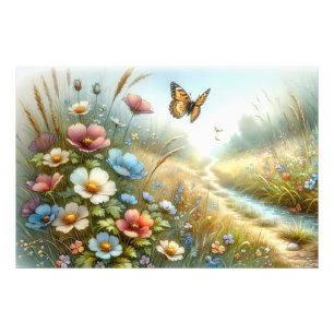 Impression Photo Jardin de papillons de la prairie fleurie