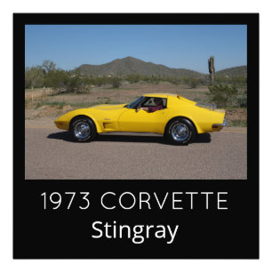Impression Photo Jaune 1973 Corvette Stingray