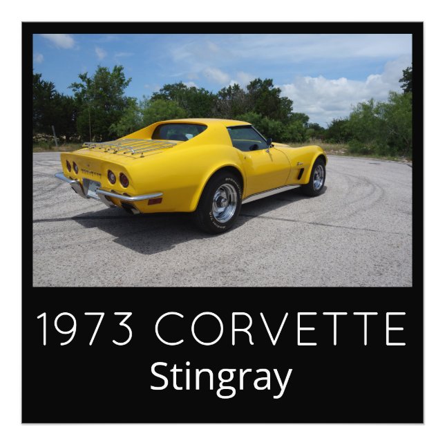 Impression Photo Jaune 1973 Corvette Stingray (Devant)