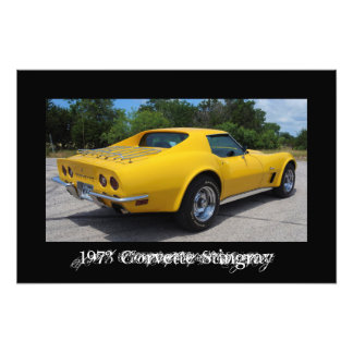 Impression Photo Jaune 1973 Corvette Stingray C3