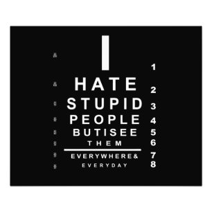 Impression Photo Je déteste les stupides gens