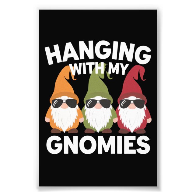 Impression Photo Je Passe Avec Mes Gnomies Drôle Gnome De Jardin (Devant)