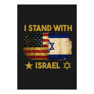 Impression Photo Je suis avec Israël Drapeau Amérique
