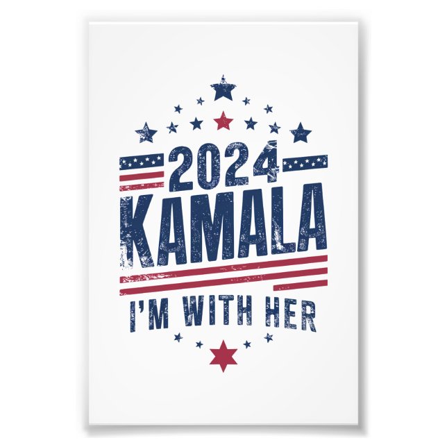 Impression Photo Je suis avec son vote Kamala pour 2024 Kamala-Harr (Devant)
