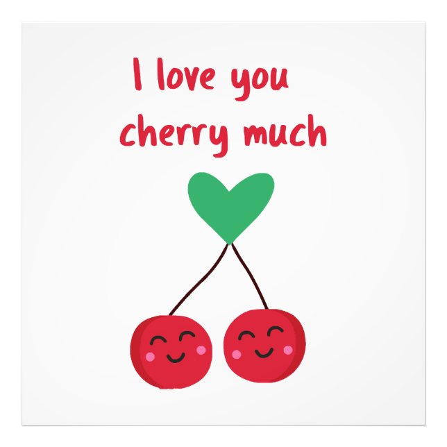 Impression Photo Je t'aime Cherry Beaucoup Valentine (Devant)
