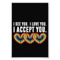 Je te vois je t'aime je t'accepte arc-en-ciel LGBT