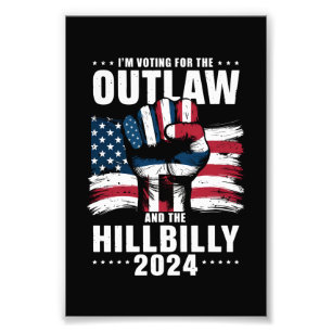 Impression Photo Je vote pour l'Outlaw et le Hillbilly 2024 États-U