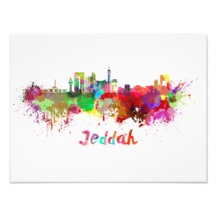 Impression Photo Jeddah skyline in watercolor